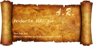 Anderle Réka névjegykártya